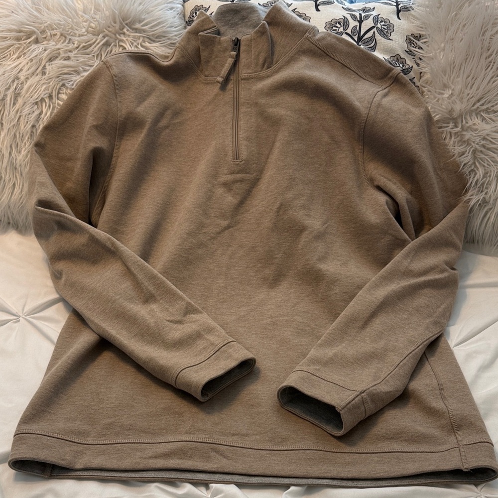 Kenneth Cole Men's Zip-Neck Sweater in Taupe Brown